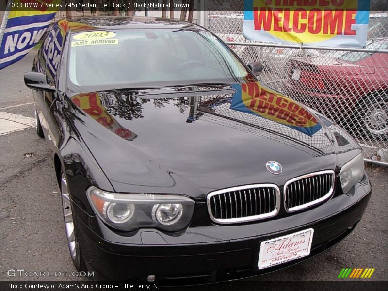 Jet Black / Black/Natural Brown 2003 BMW 7 Series 745i Sedan