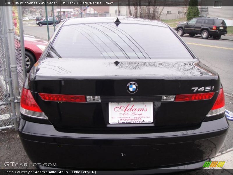 Jet Black / Black/Natural Brown 2003 BMW 7 Series 745i Sedan