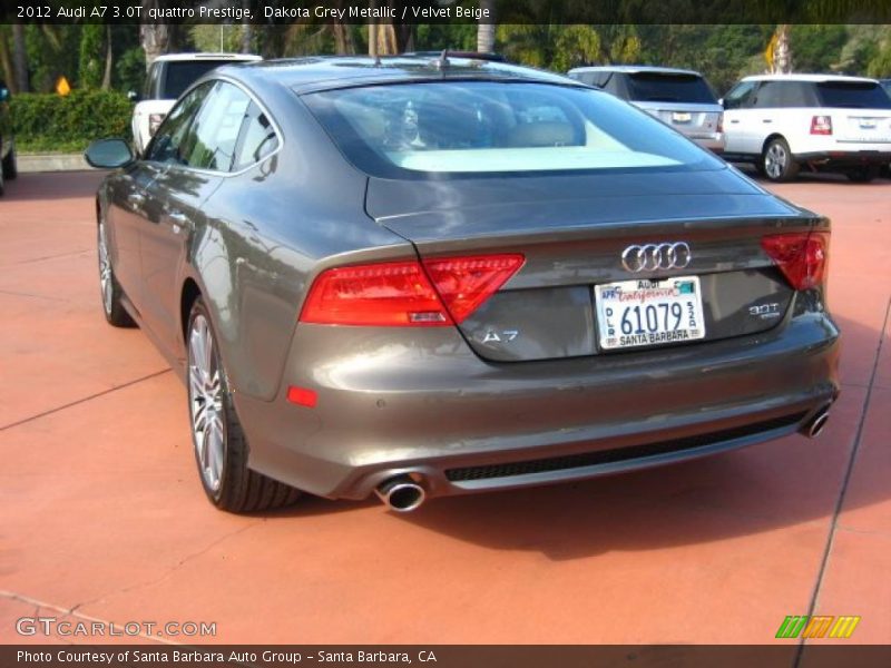 Dakota Grey Metallic / Velvet Beige 2012 Audi A7 3.0T quattro Prestige