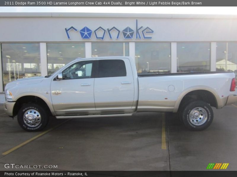 Bright White / Light Pebble Beige/Bark Brown 2011 Dodge Ram 3500 HD Laramie Longhorn Crew Cab 4x4 Dually