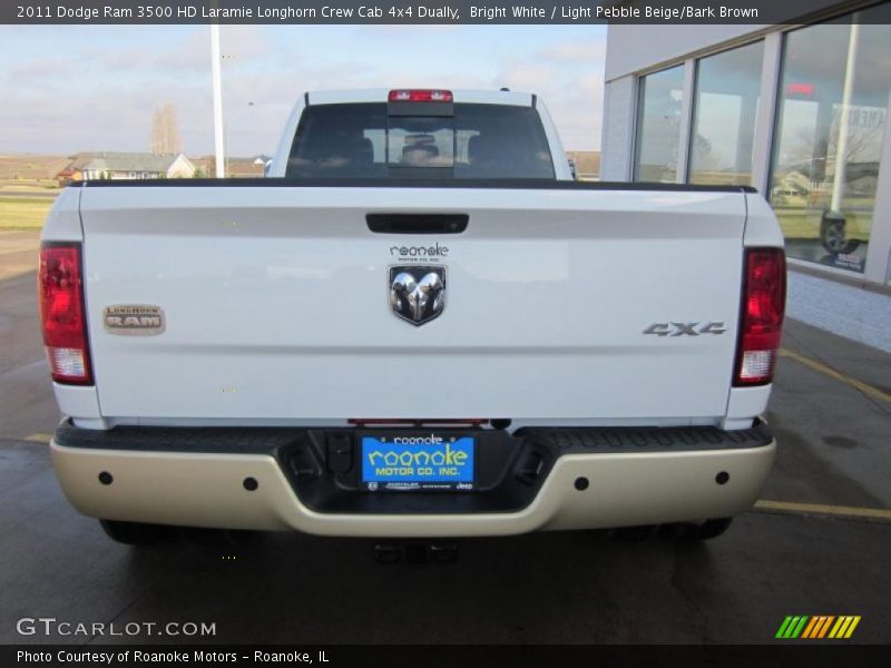 Bright White / Light Pebble Beige/Bark Brown 2011 Dodge Ram 3500 HD Laramie Longhorn Crew Cab 4x4 Dually