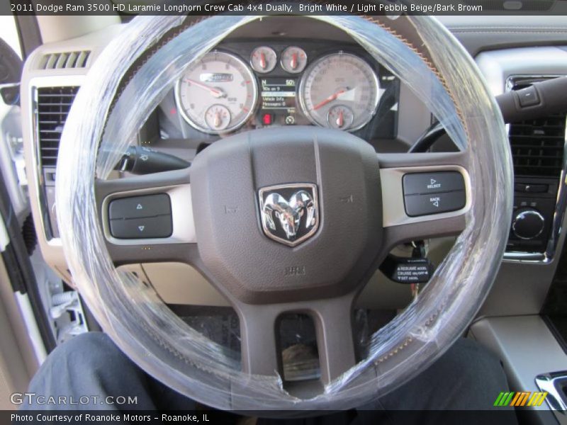 Bright White / Light Pebble Beige/Bark Brown 2011 Dodge Ram 3500 HD Laramie Longhorn Crew Cab 4x4 Dually