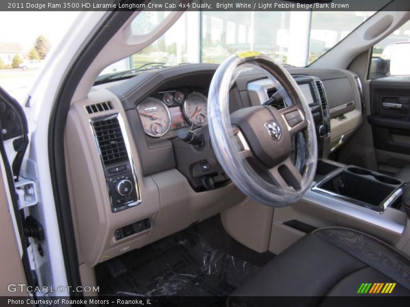 Bright White / Light Pebble Beige/Bark Brown 2011 Dodge Ram 3500 HD Laramie Longhorn Crew Cab 4x4 Dually
