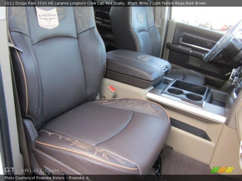 Bright White / Light Pebble Beige/Bark Brown 2011 Dodge Ram 3500 HD Laramie Longhorn Crew Cab 4x4 Dually