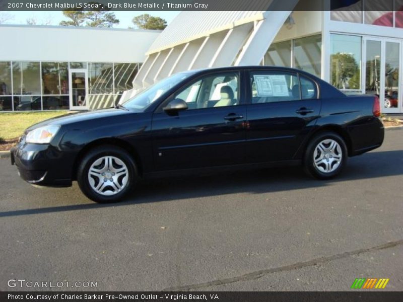 Dark Blue Metallic / Titanium Gray 2007 Chevrolet Malibu LS Sedan