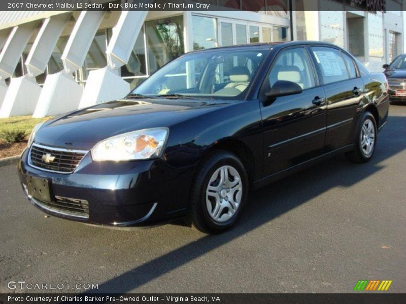 Dark Blue Metallic / Titanium Gray 2007 Chevrolet Malibu LS Sedan