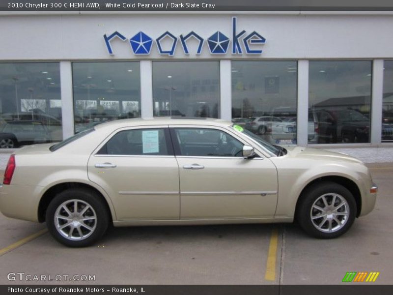 White Gold Pearlcoat / Dark Slate Gray 2010 Chrysler 300 C HEMI AWD
