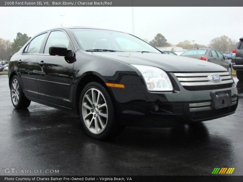 Black Ebony / Charcoal Black/Red 2008 Ford Fusion SEL V6