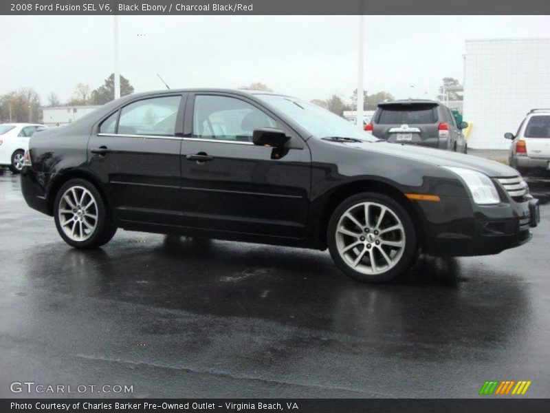 Black Ebony / Charcoal Black/Red 2008 Ford Fusion SEL V6