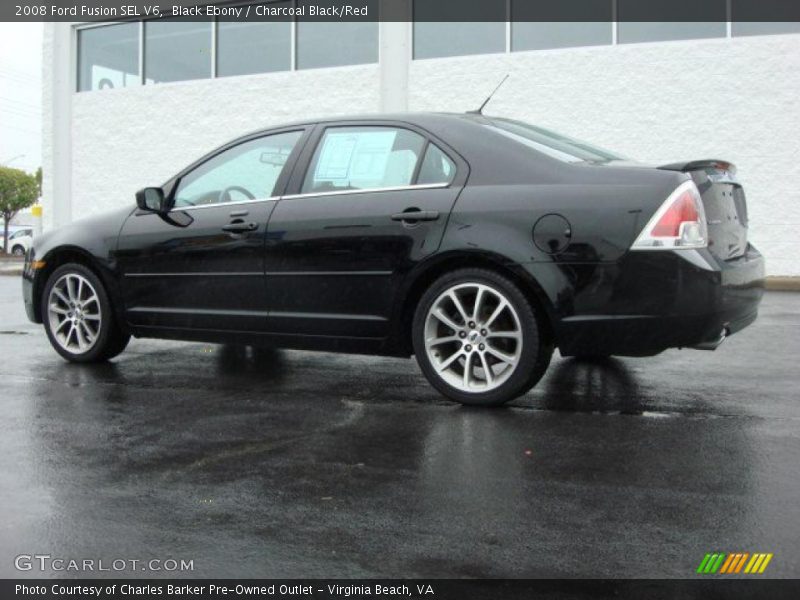 Black Ebony / Charcoal Black/Red 2008 Ford Fusion SEL V6