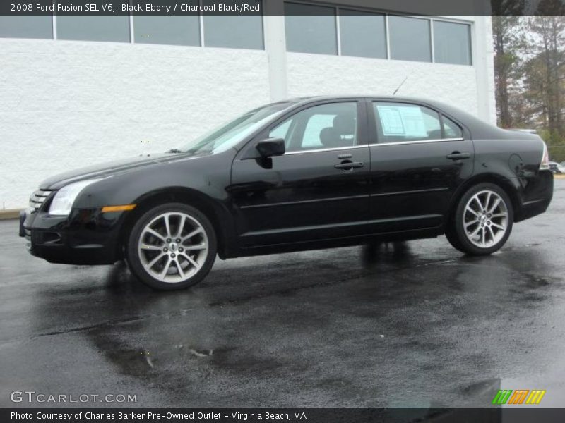 Black Ebony / Charcoal Black/Red 2008 Ford Fusion SEL V6