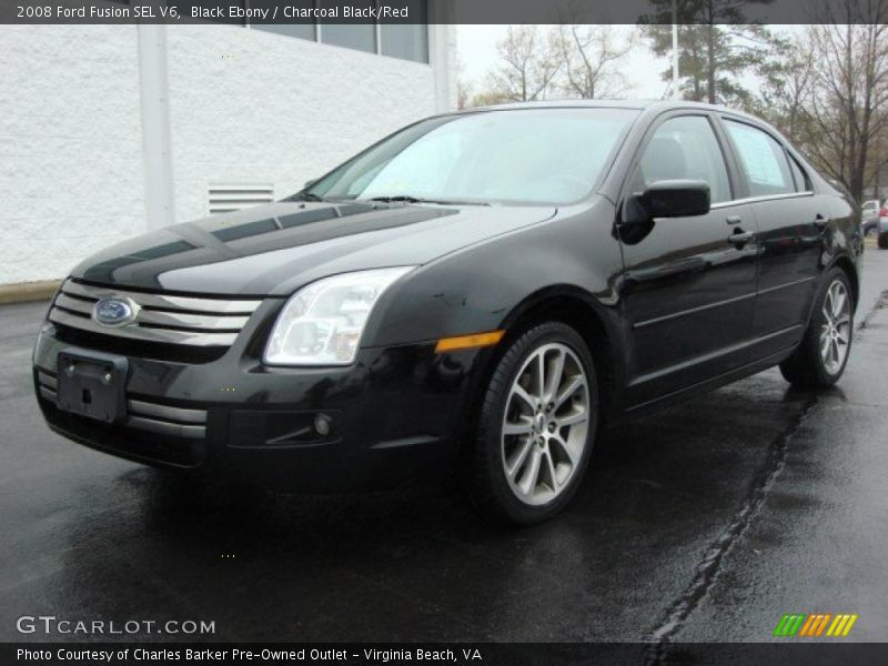 Black Ebony / Charcoal Black/Red 2008 Ford Fusion SEL V6