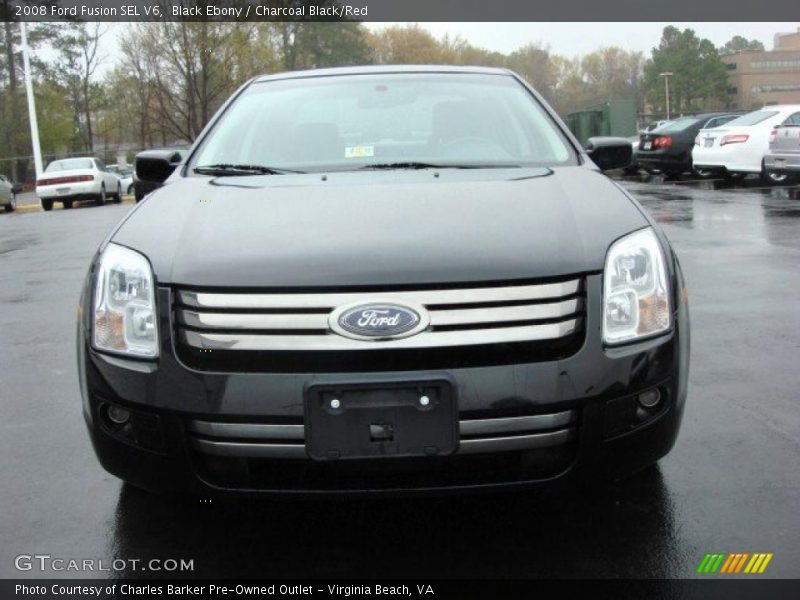Black Ebony / Charcoal Black/Red 2008 Ford Fusion SEL V6
