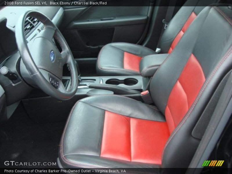 Black Ebony / Charcoal Black/Red 2008 Ford Fusion SEL V6