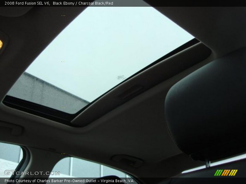 Black Ebony / Charcoal Black/Red 2008 Ford Fusion SEL V6