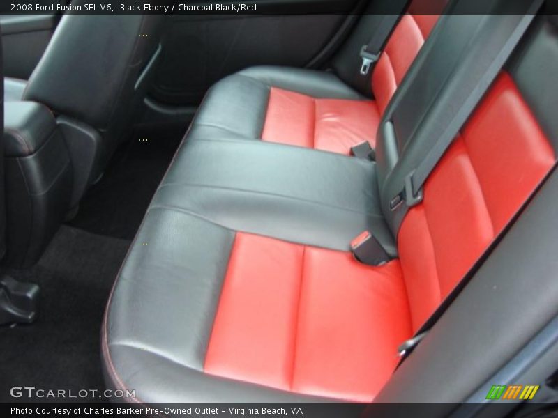Black Ebony / Charcoal Black/Red 2008 Ford Fusion SEL V6