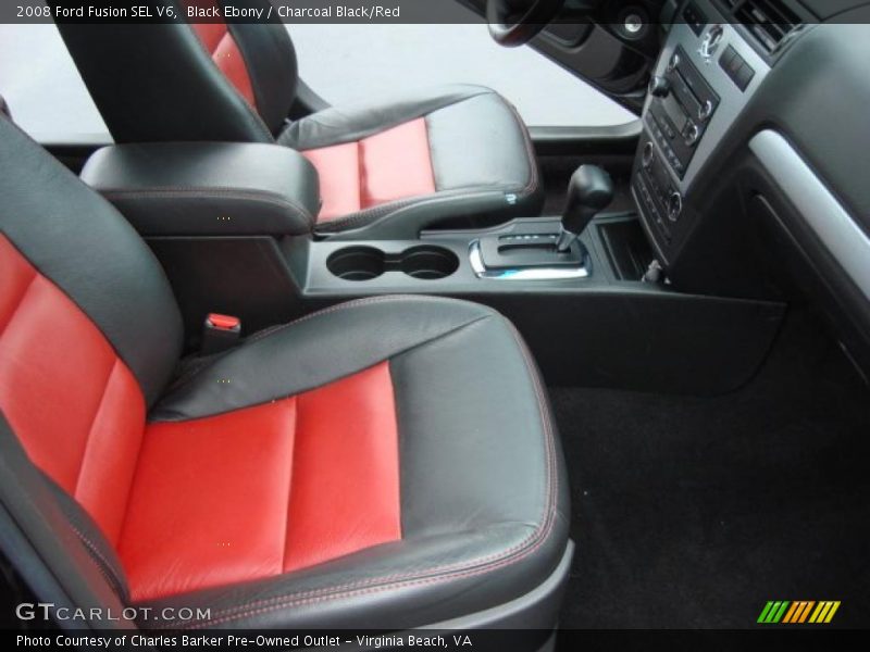 Black Ebony / Charcoal Black/Red 2008 Ford Fusion SEL V6