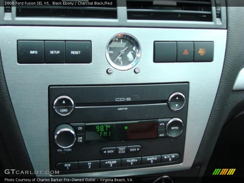Black Ebony / Charcoal Black/Red 2008 Ford Fusion SEL V6