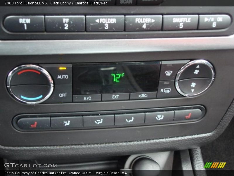 Black Ebony / Charcoal Black/Red 2008 Ford Fusion SEL V6