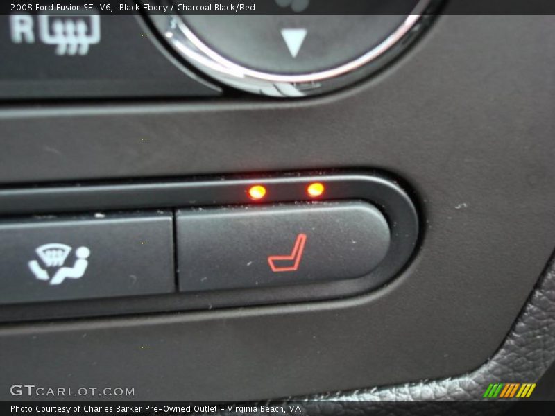 Black Ebony / Charcoal Black/Red 2008 Ford Fusion SEL V6