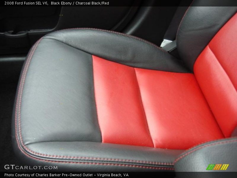 Black Ebony / Charcoal Black/Red 2008 Ford Fusion SEL V6