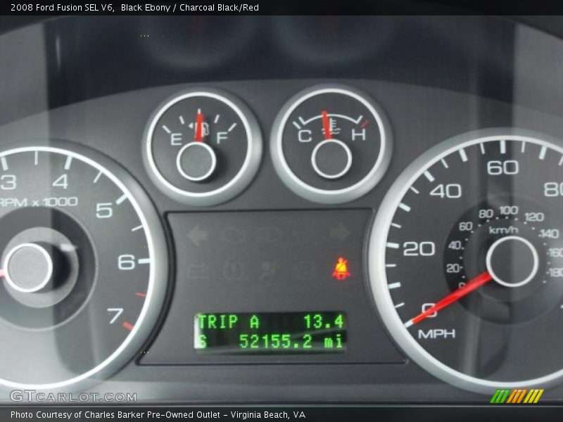 Black Ebony / Charcoal Black/Red 2008 Ford Fusion SEL V6