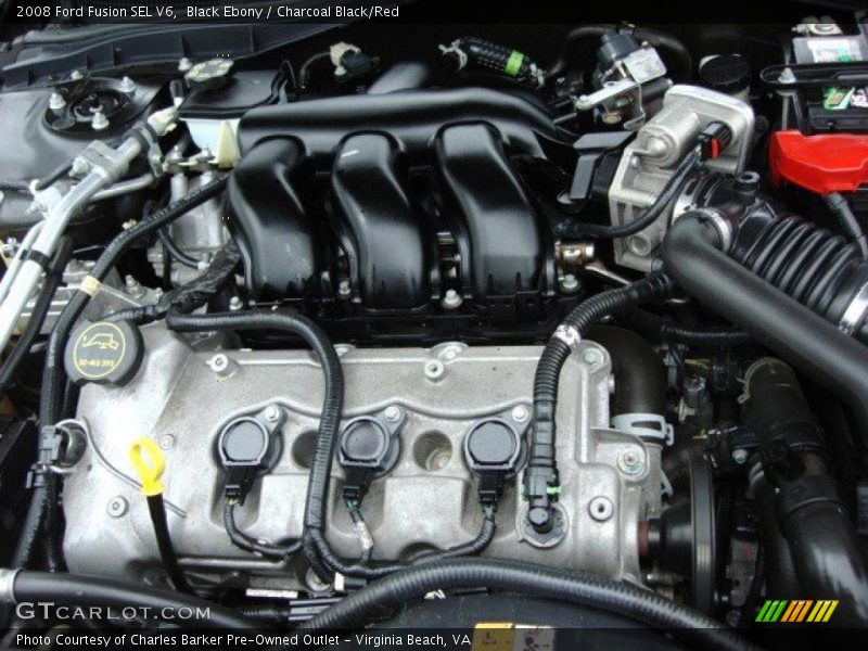 Black Ebony / Charcoal Black/Red 2008 Ford Fusion SEL V6