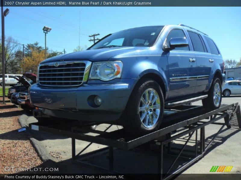 Marine Blue Pearl / Dark Khaki/Light Graystone 2007 Chrysler Aspen Limited HEMI