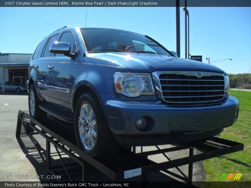 Marine Blue Pearl / Dark Khaki/Light Graystone 2007 Chrysler Aspen Limited HEMI