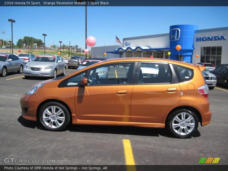 Orange Revolution Metallic / Sport Black 2009 Honda Fit Sport