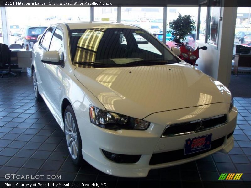 Wicked White Metallic / Black 2011 Mitsubishi Lancer GTS