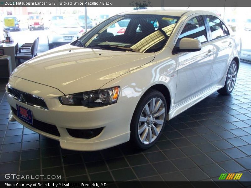 Wicked White Metallic / Black 2011 Mitsubishi Lancer GTS