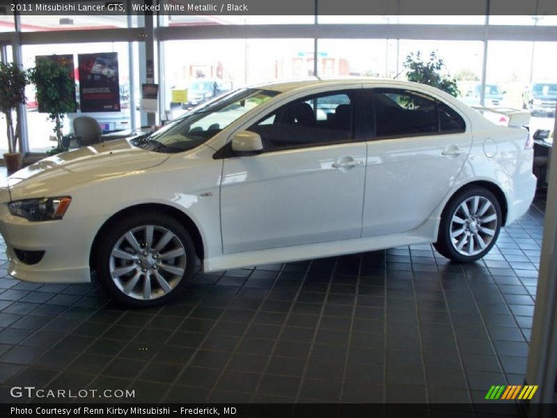 Wicked White Metallic / Black 2011 Mitsubishi Lancer GTS