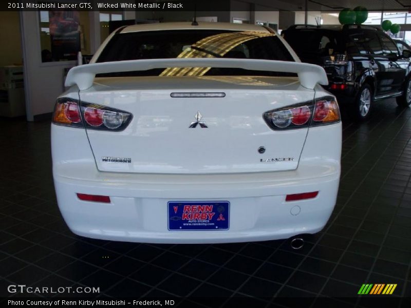 Wicked White Metallic / Black 2011 Mitsubishi Lancer GTS