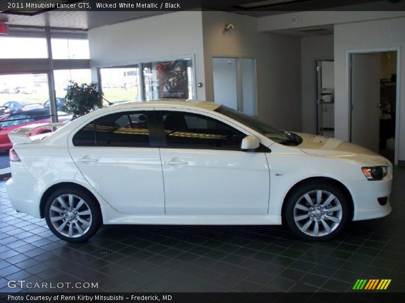 Wicked White Metallic / Black 2011 Mitsubishi Lancer GTS
