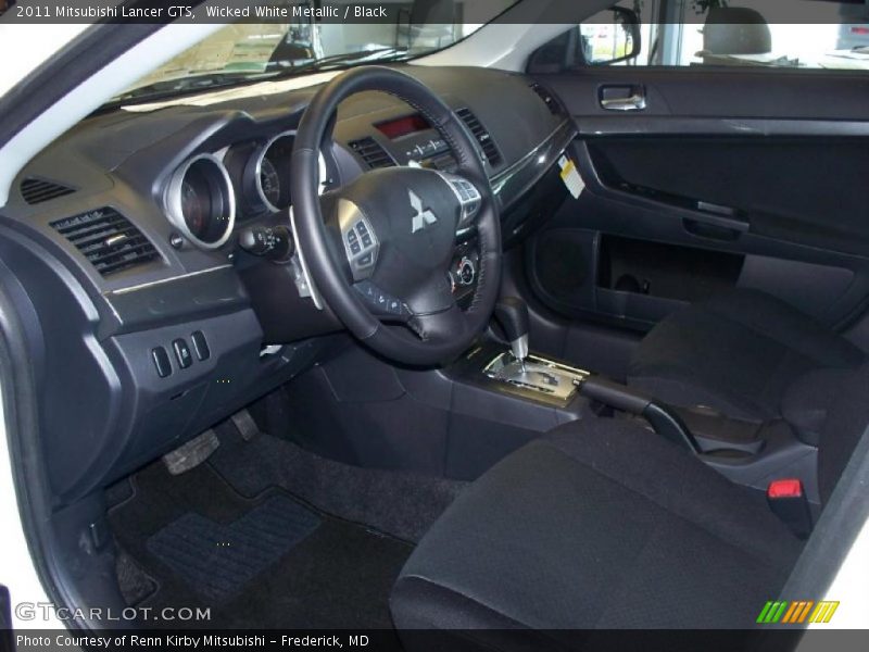 Wicked White Metallic / Black 2011 Mitsubishi Lancer GTS