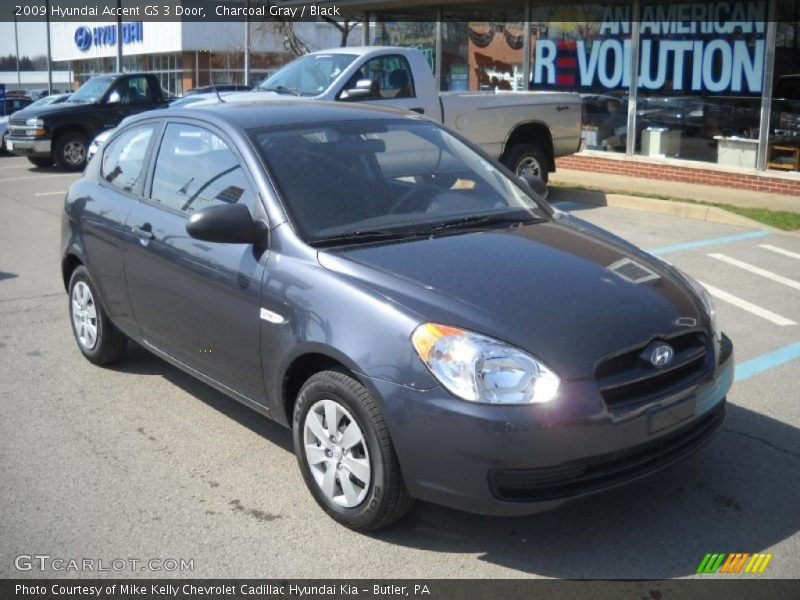 Charcoal Gray / Black 2009 Hyundai Accent GS 3 Door