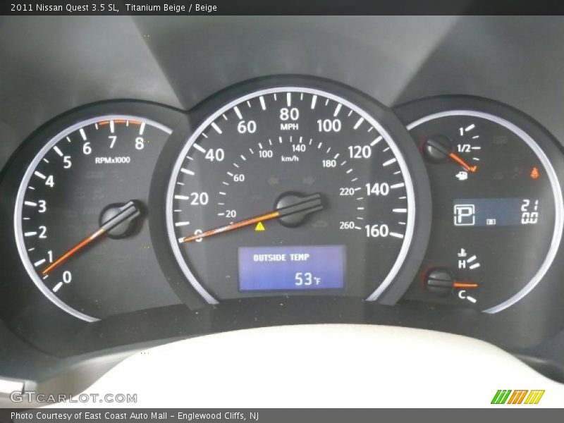  2011 Quest 3.5 SL 3.5 SL Gauges