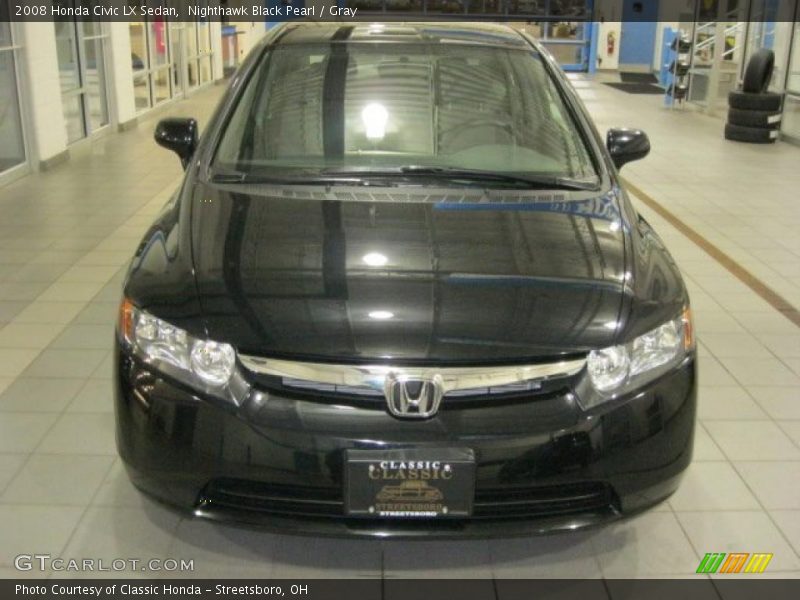 Nighthawk Black Pearl / Gray 2008 Honda Civic LX Sedan