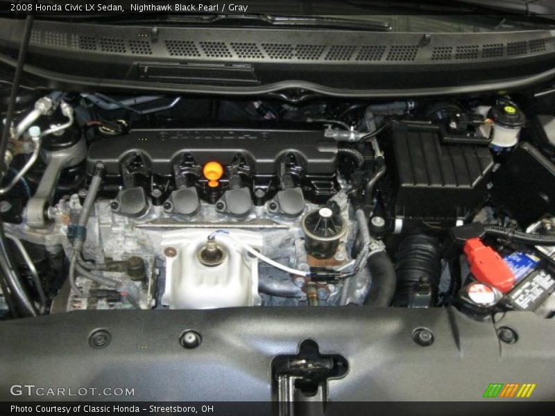 Nighthawk Black Pearl / Gray 2008 Honda Civic LX Sedan