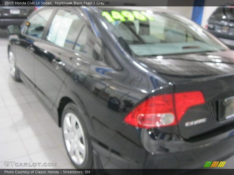 Nighthawk Black Pearl / Gray 2008 Honda Civic LX Sedan