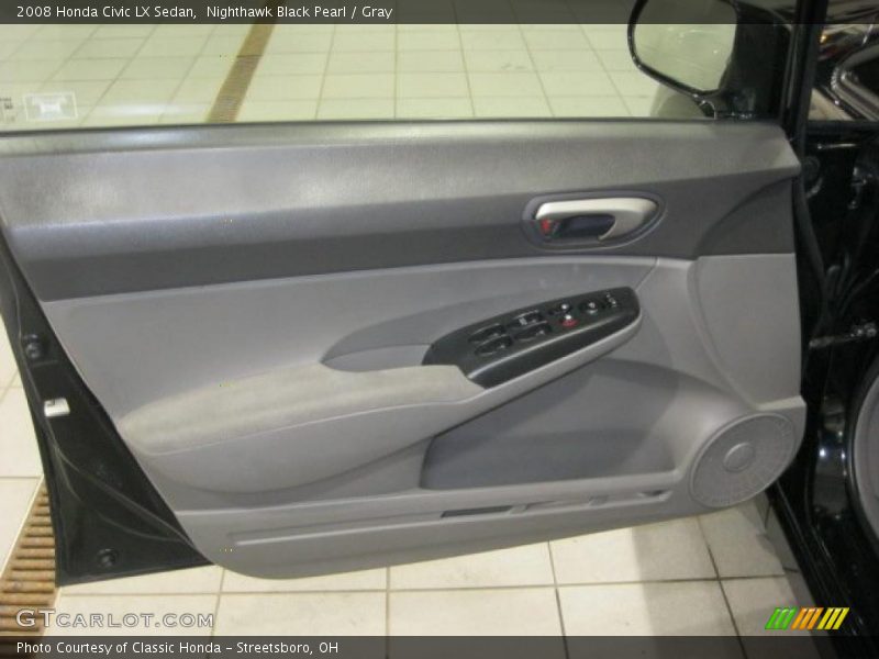 Nighthawk Black Pearl / Gray 2008 Honda Civic LX Sedan
