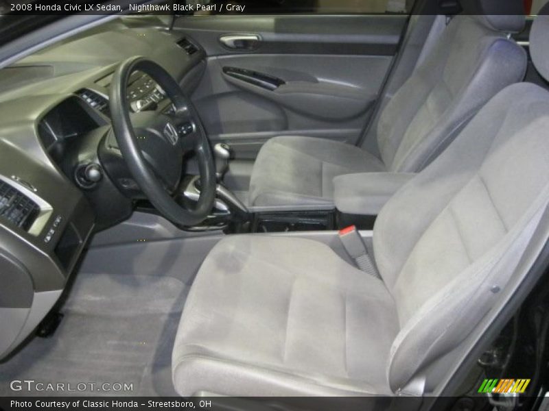 Nighthawk Black Pearl / Gray 2008 Honda Civic LX Sedan