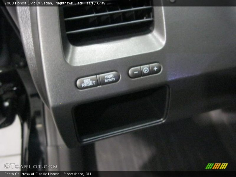 Nighthawk Black Pearl / Gray 2008 Honda Civic LX Sedan