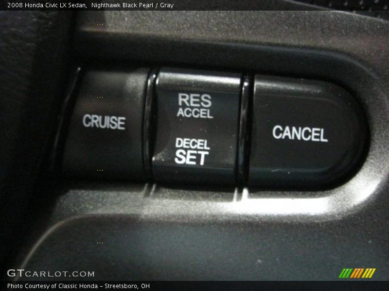 Nighthawk Black Pearl / Gray 2008 Honda Civic LX Sedan