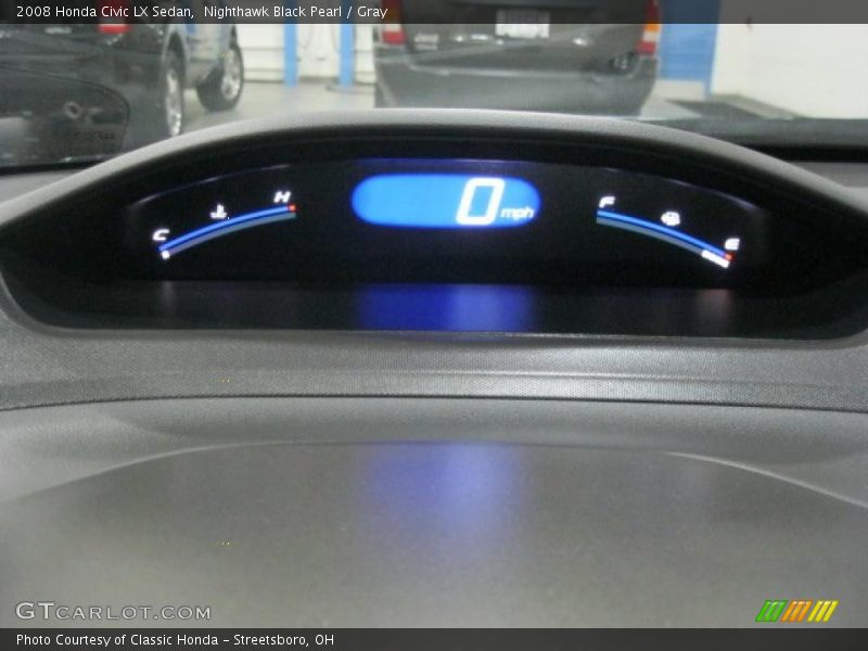 Nighthawk Black Pearl / Gray 2008 Honda Civic LX Sedan