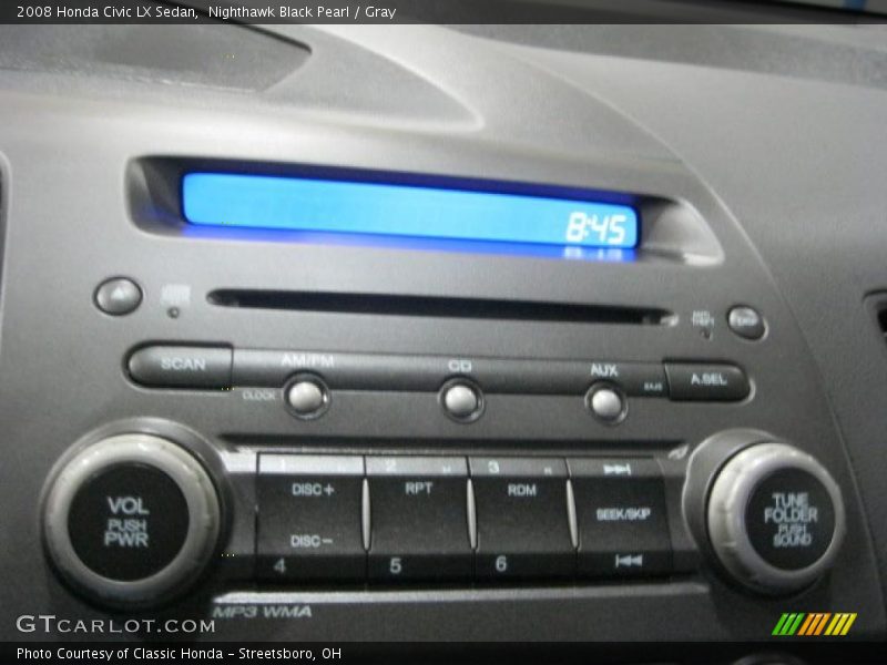Nighthawk Black Pearl / Gray 2008 Honda Civic LX Sedan