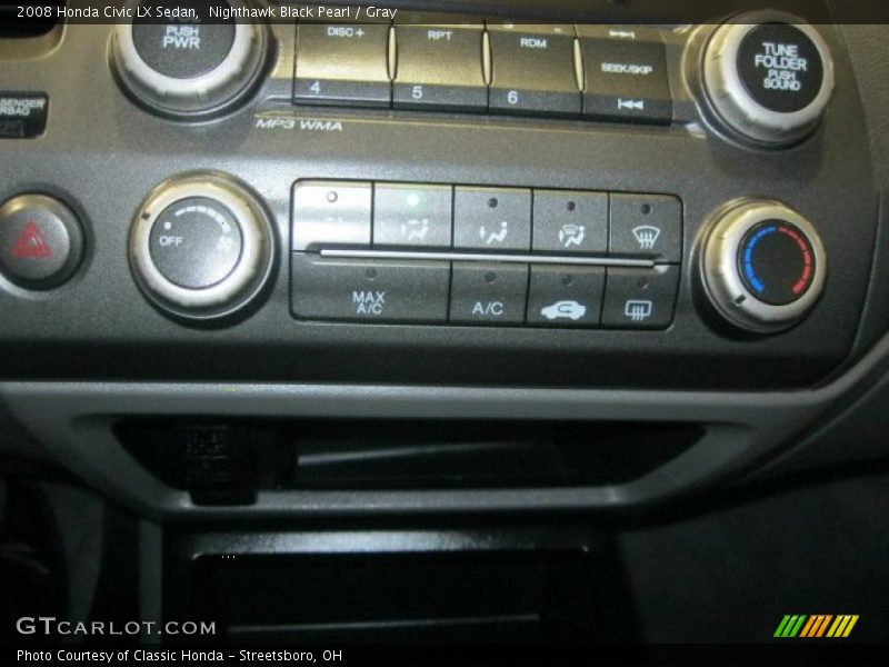 Nighthawk Black Pearl / Gray 2008 Honda Civic LX Sedan