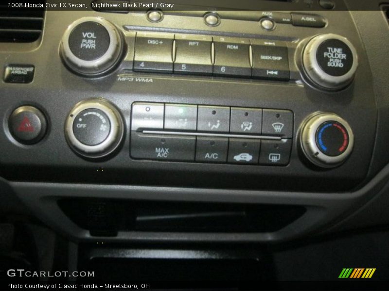 Nighthawk Black Pearl / Gray 2008 Honda Civic LX Sedan