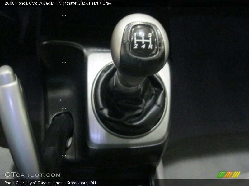 Nighthawk Black Pearl / Gray 2008 Honda Civic LX Sedan